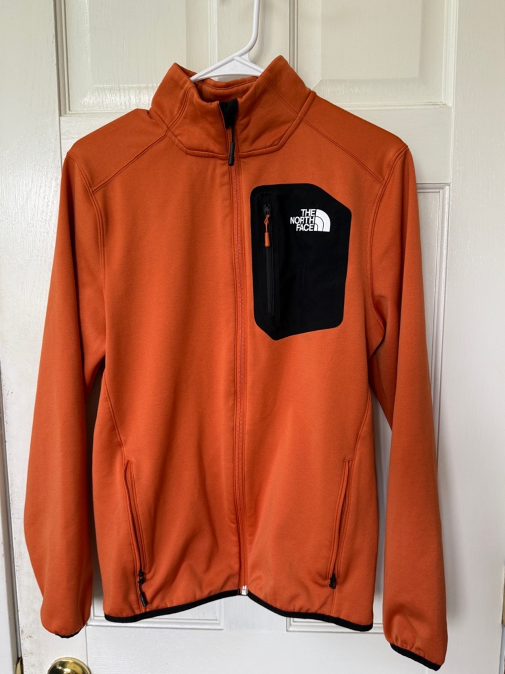 The North Face Mens Small Orange Full Zip Jacket Fleece Outdoor Layer - Picture 2 of 16